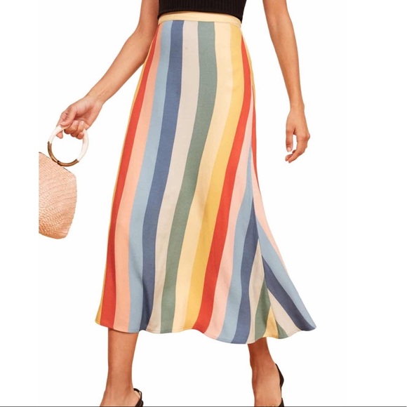 Reformation Dresses & Skirts - Reformation Bea striped midi skirt
